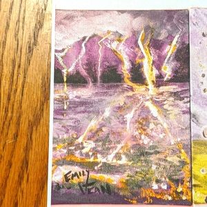 Lightning storm over water by Fairygodmother Emily Jean Print unique
